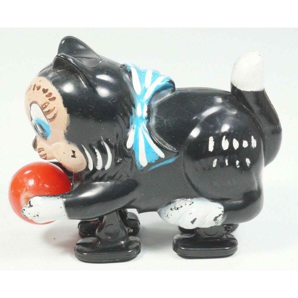 Vintage Disney Figaro Cat Ramp Walker Spinning Ball Marx Toys 1950 Plastic VIDEO